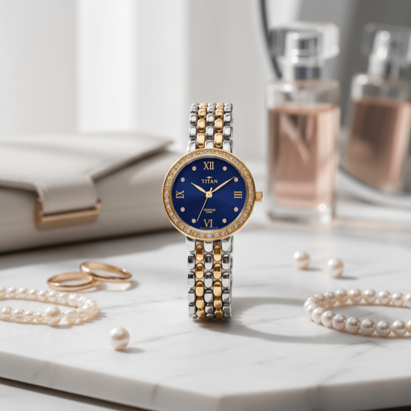 img_69b127ce50075_0_1773217742 Titan Two-Tone Roman Dial Watch - Image 1