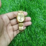 Olevs Stainless Steel fashionable Couple watches Full Golden - Image 4