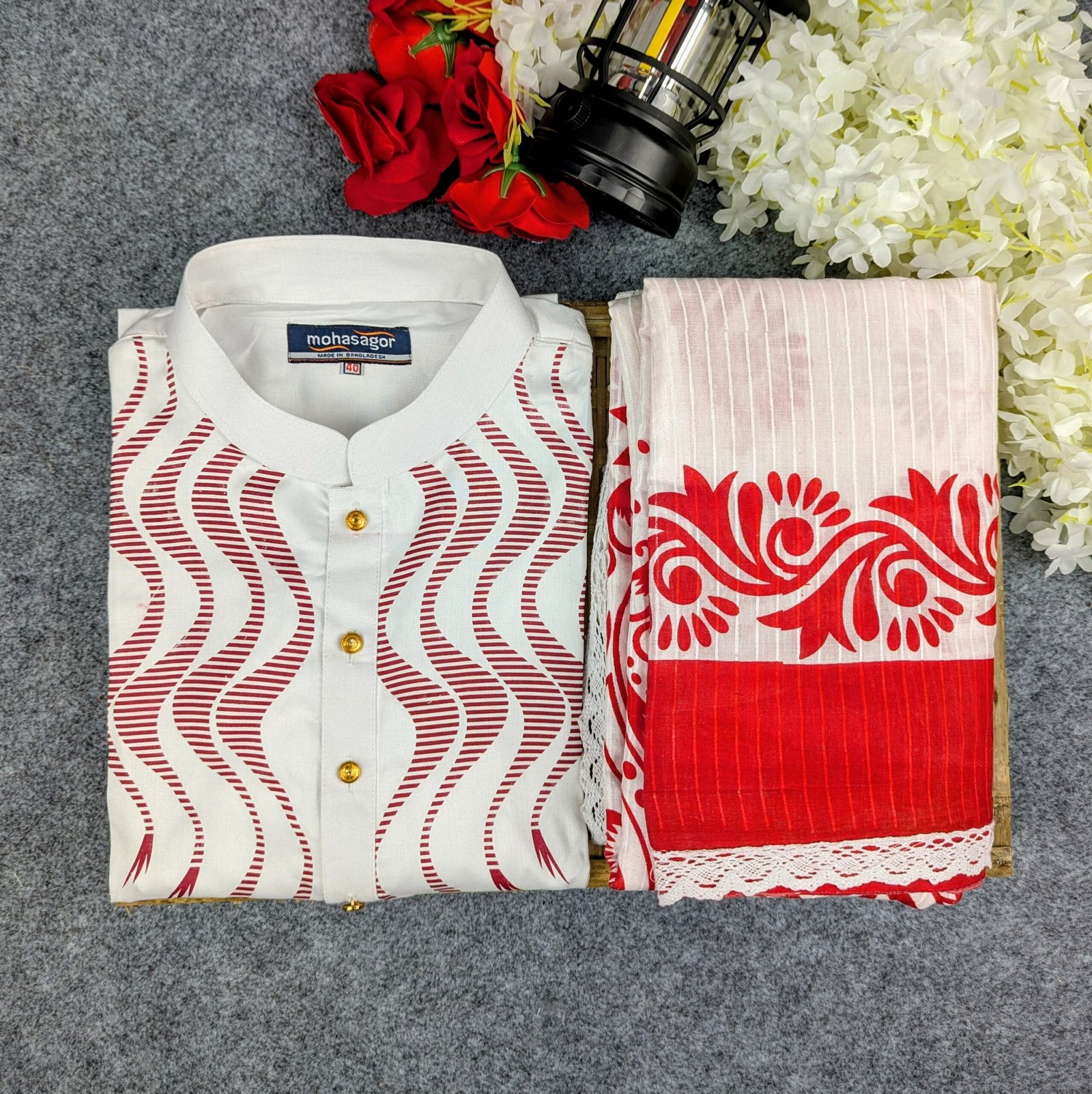 img_69978181dc098_0 বৈশাখ মানেই লাল-সাদার ভালোবাসা—স্টাইলিশ শাড়ি ও পাঞ্জাবিতে সাজুন আজই! 🎉 - Image 1