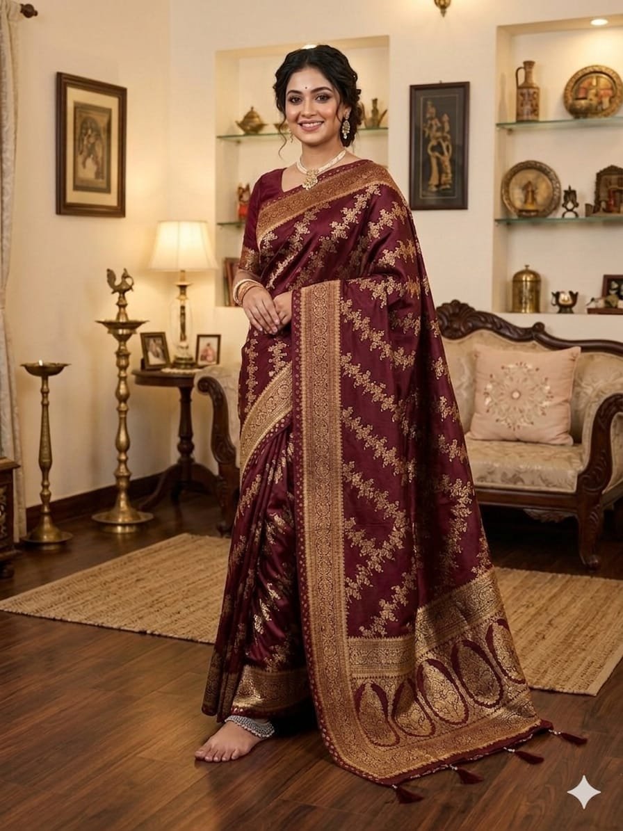1778582740_L_9 Japani Silk Sharee with Blouse Piece - Image 1