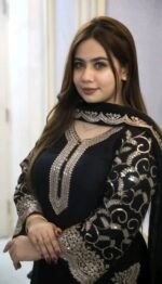 Premium Soft Jorjet With sequence embroidery Three Piece - Image 2