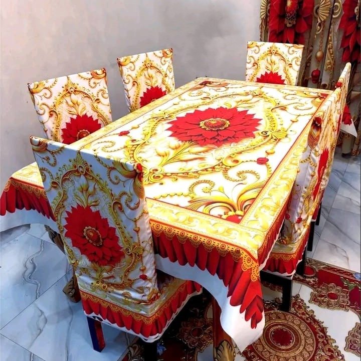 img_69cb424ebf600_0_1774928462 ✨🍽️ আপনার ডাইনিং রুমে আনুন রাজকীয় সৌন্দর্যের ছোঁয়া! 🍽️✨ 💎 Premium Waterproof Table Cloth Set 💎 - Image 1