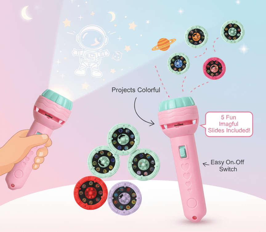 img_6a1316b9db5e3_0_1779635897 Mini Projector Torch Kids Flashlight - Image 1