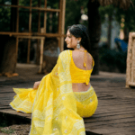 Half Silk Lace Work Saree with Matching Blouse Piece